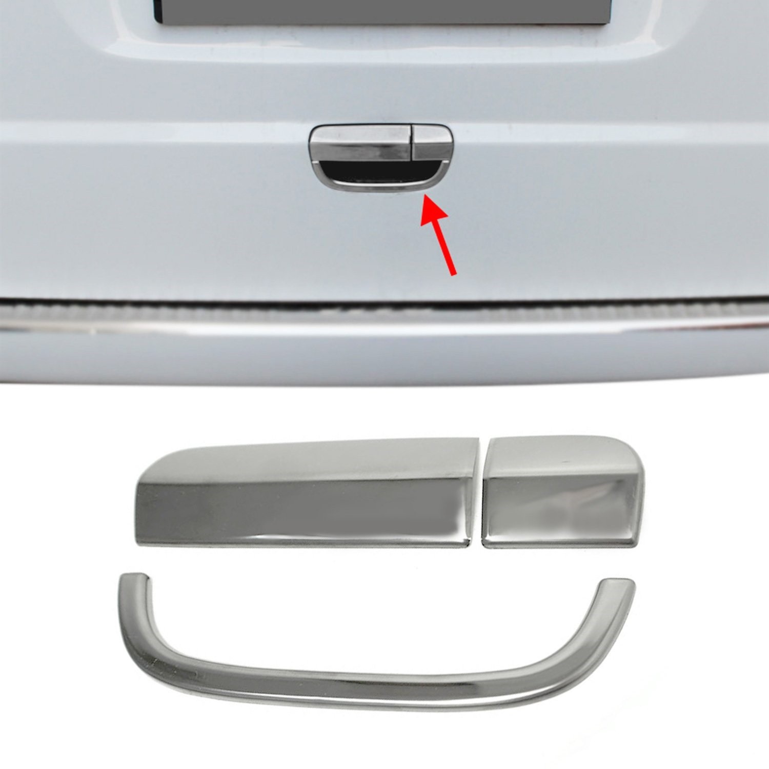 Chrome Trunk Door Handle Cover Brushed Steel Fits Mercedes Vito W639 2003-2014